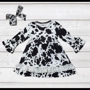 Lacy Cowprint Dress with Ruffles BNIB